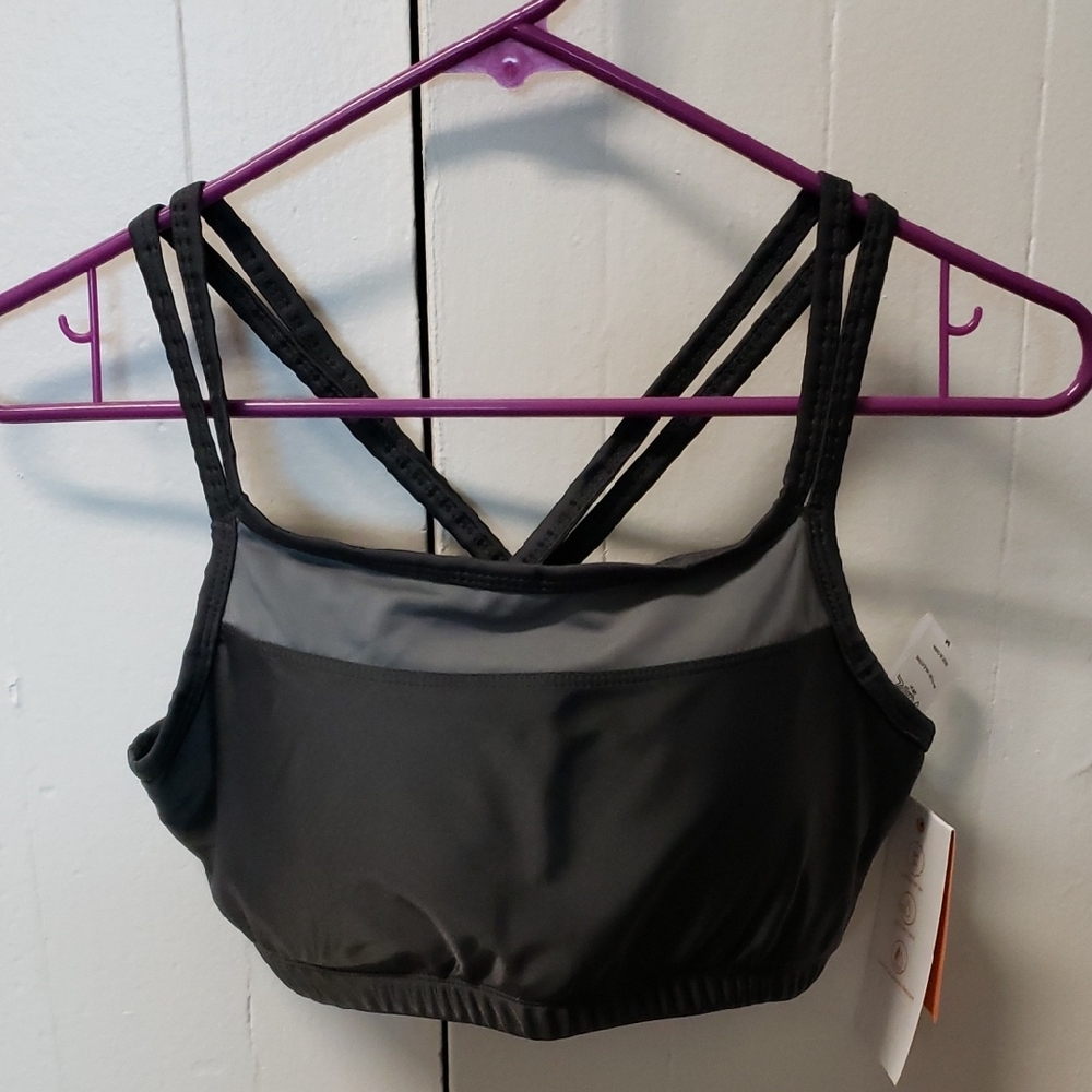 Black and Gray Swim Bra